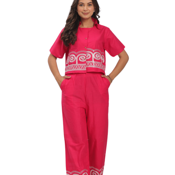 Stylish Ease ? Printex Cotton Dress with Embroidery Details (L)